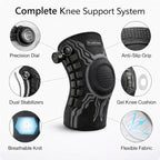 KneeFix Dial Adjustable Knee Brace with Silicone Cushion Support