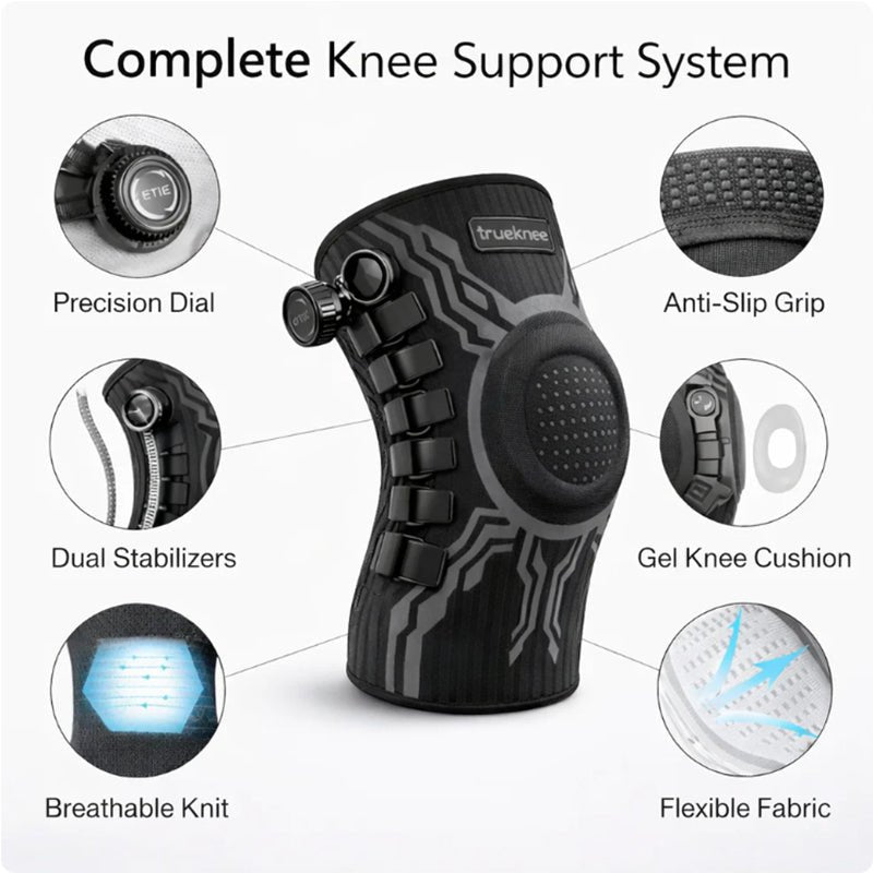KneeFix Dial Adjustable Knee Brace with Silicone Cushion Support