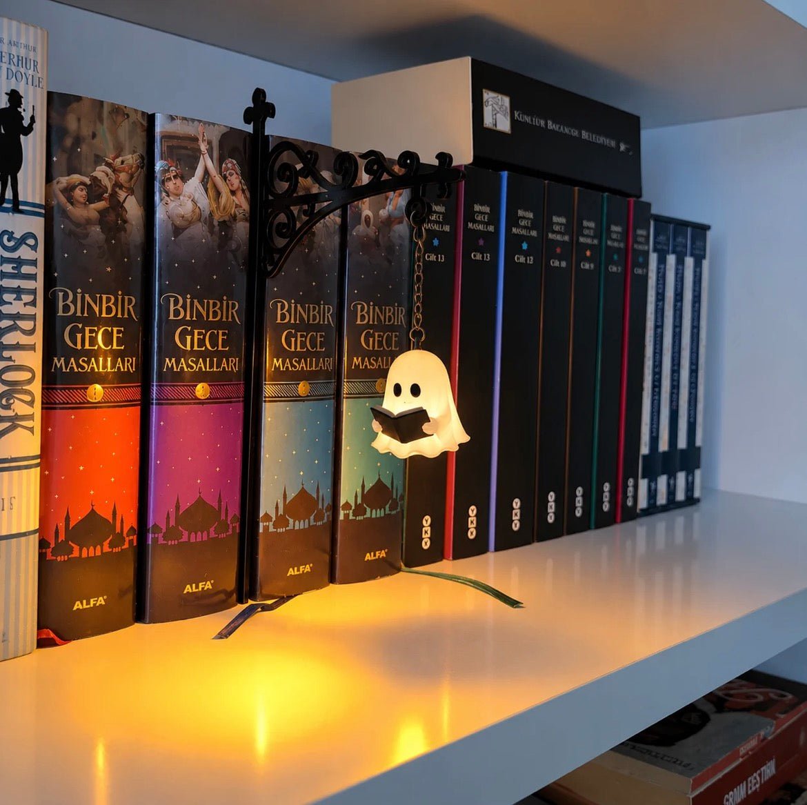 Krejova Mini Bookshelf Lamp - Library Lantern 3 - ghost 