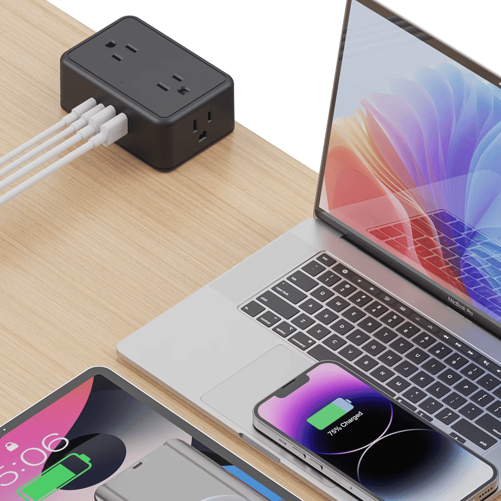 Quotationy Clamp-On Power Strip ⚡ – 10 Ports, 20W Fast Charge, Zero Desk Clutter