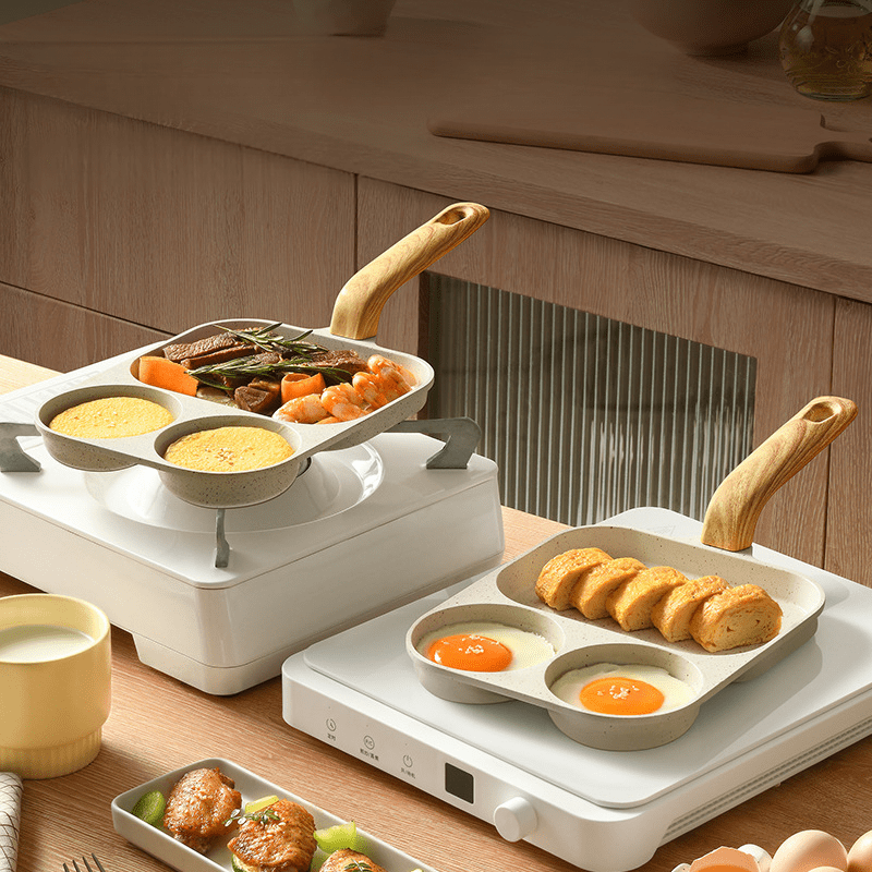 Raidley Top 4-in-1 Nonstick Frying Pan: Ideal for Eggs, Bacon, and Burgers