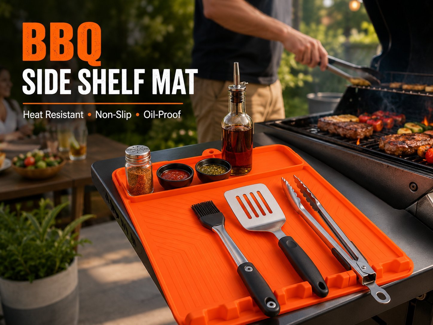 Relativelk Silicone Grill Side Shelf Mat