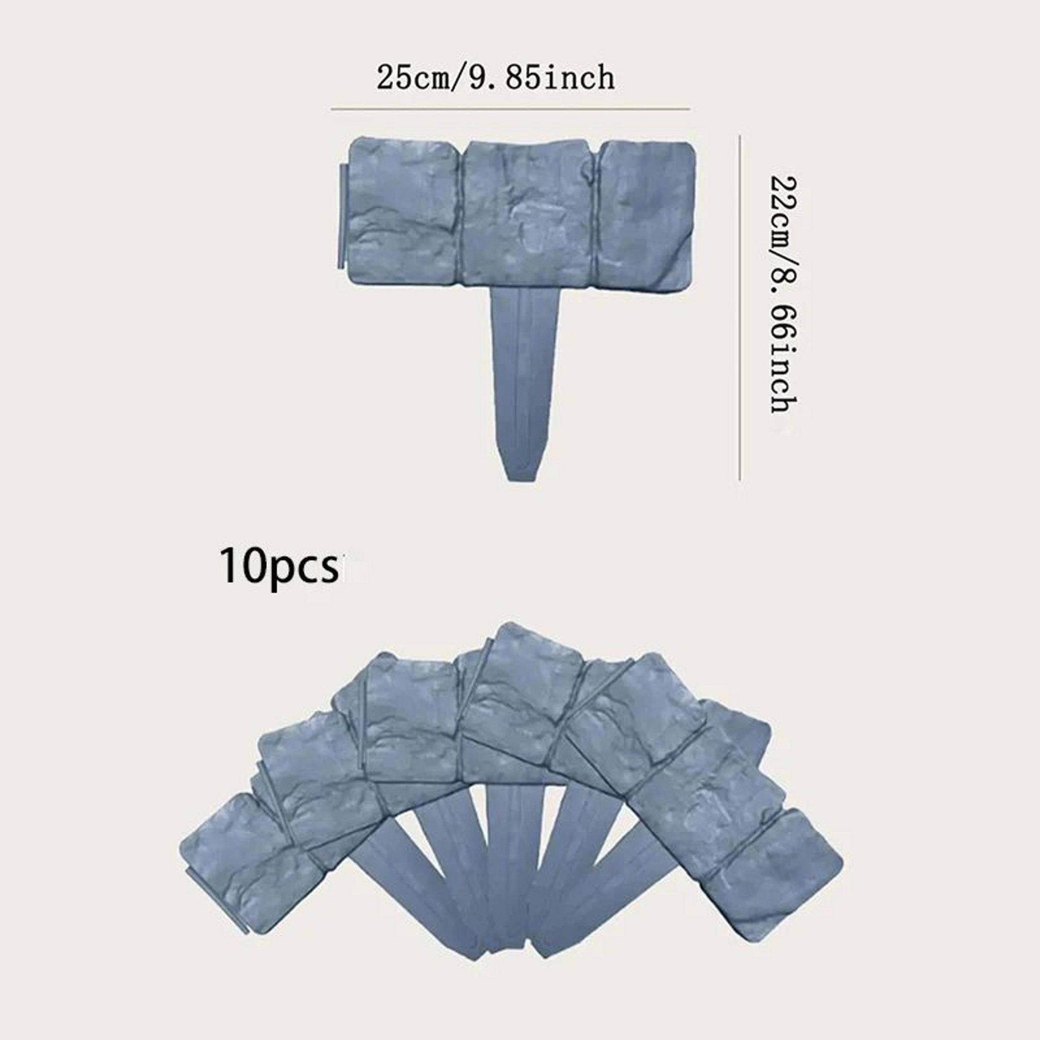 Richexy Faux Stone Garden Edging Border - Imitation Stone Garden Fence No-Dig Border Stakes