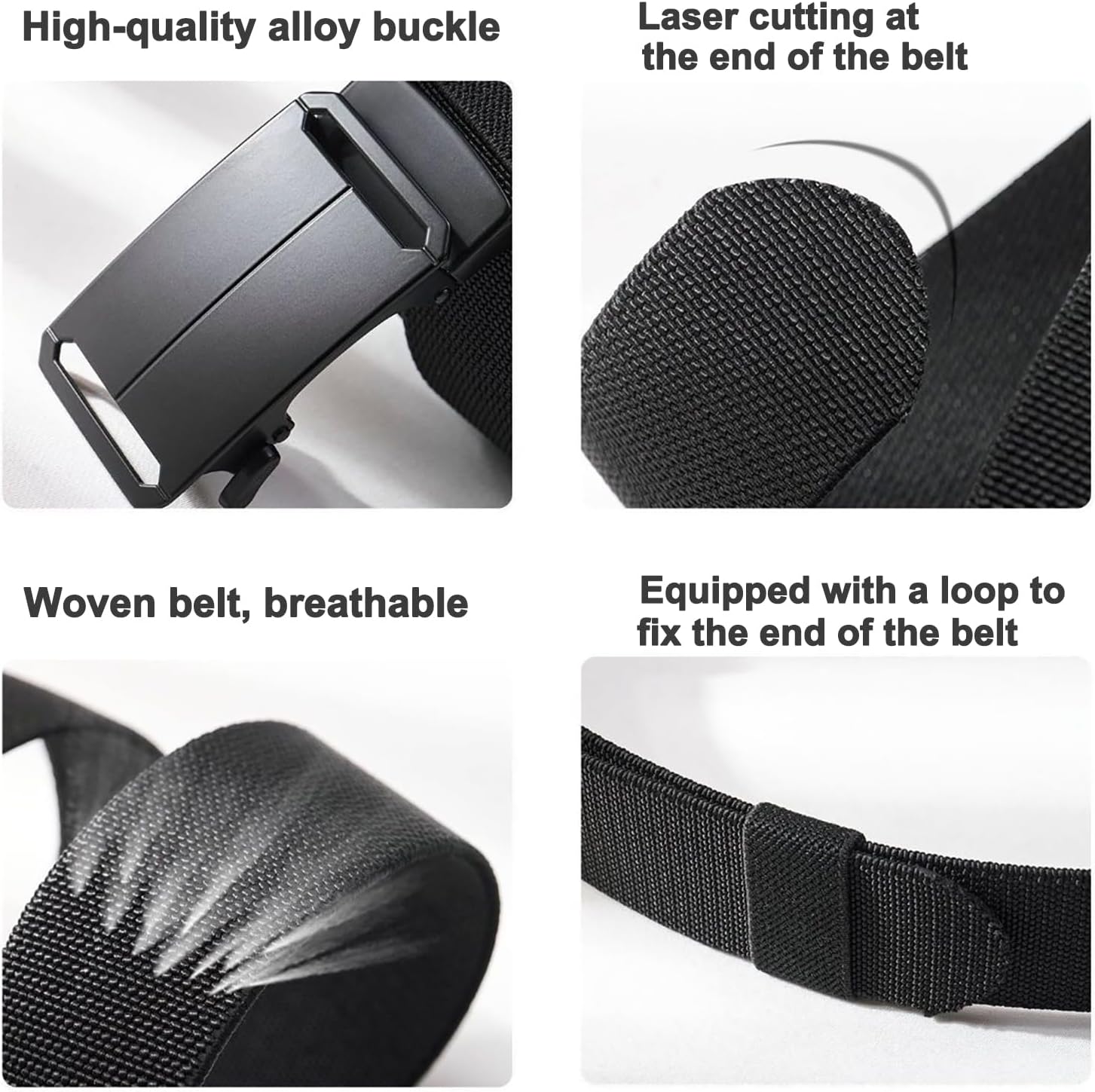 Shoplarke Stretch-Fit Tactical Belt – Ultra-Light Ratchet Web Belt for Outdoor, Work & EDC