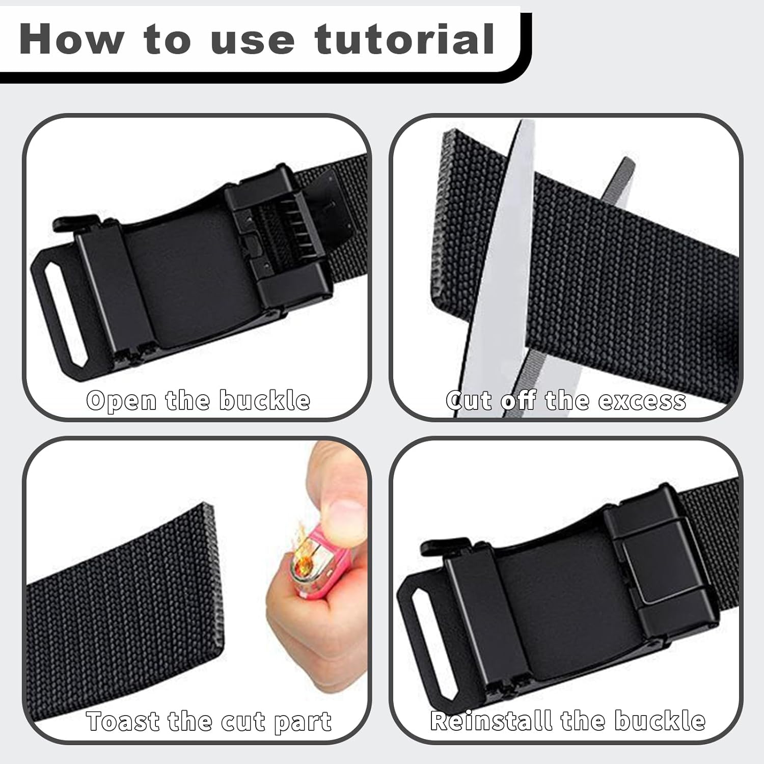 Shoplarke Stretch-Fit Tactical Belt – Ultra-Light Ratchet Web Belt for Outdoor, Work & EDC