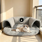 Sowhatbuy Plush 2-in-1 Cat Tunnel Bed