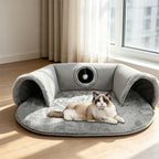 Sowhatbuy Plush 2-in-1 Cat Tunnel Bed
