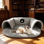 Sowhatbuy Plush 2-in-1 Cat Tunnel Bed
