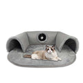 Sowhatbuy Plush 2-in-1 Cat Tunnel Bed