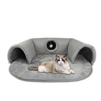 Sowhatbuy Plush 2-in-1 Cat Tunnel Bed