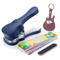 Strumeon Guitar Pick Maker Kit, Custom DIY Punch Tool with 15 Pick Strips, Leather Keychain Holder, Sanding Strips