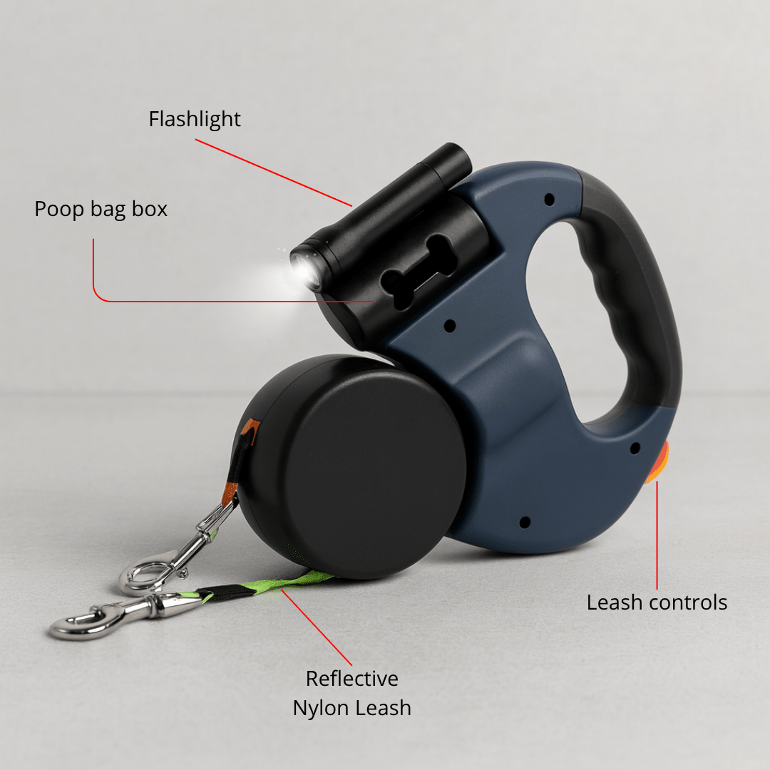 The Fur Lounge Dual Dog Leash with Anti-Tangle Rotation