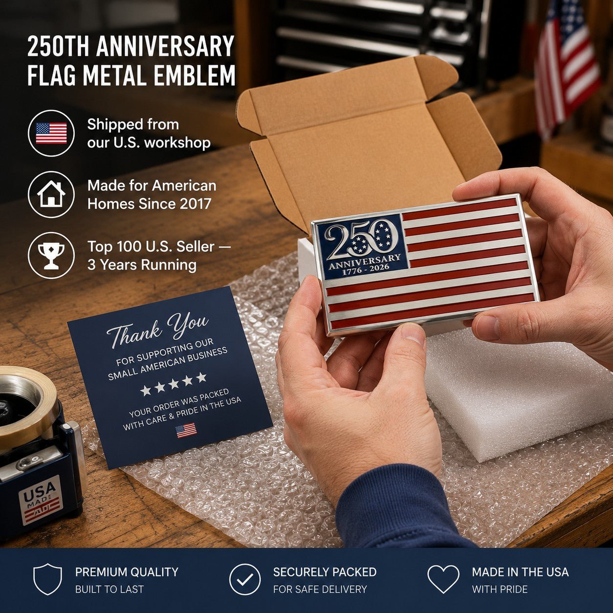Thetendernorth 250th Anniversary Metal Flag Emblem