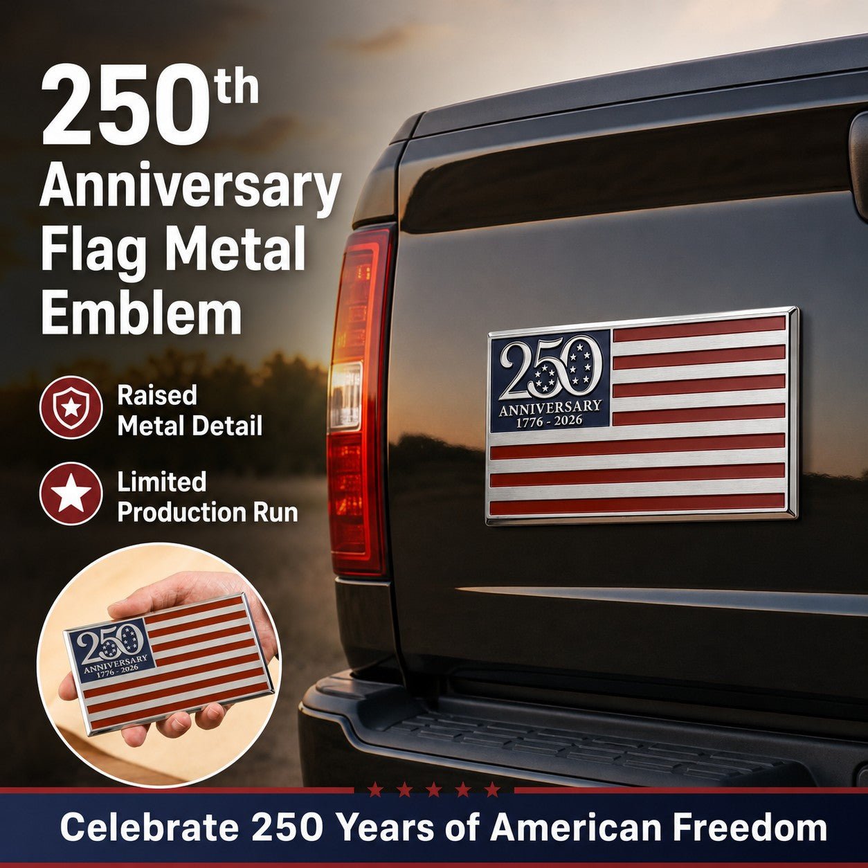 Thetendernorth 250th Anniversary Metal Flag Emblem